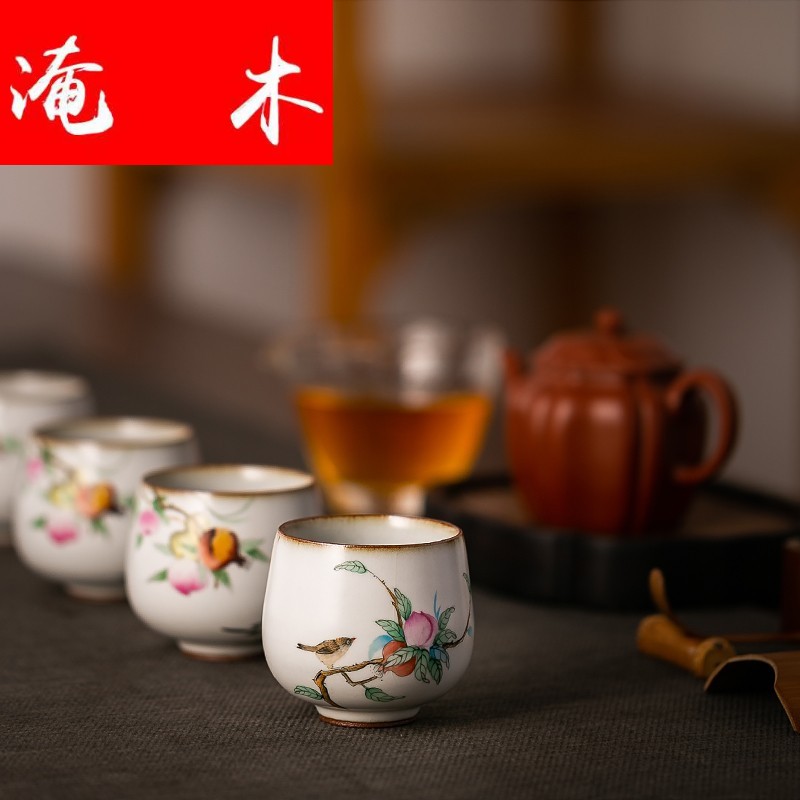 Flooded your up hand - made wood sample tea cup time slicing can raise cups jingdezhen checking ceramic main the original design
