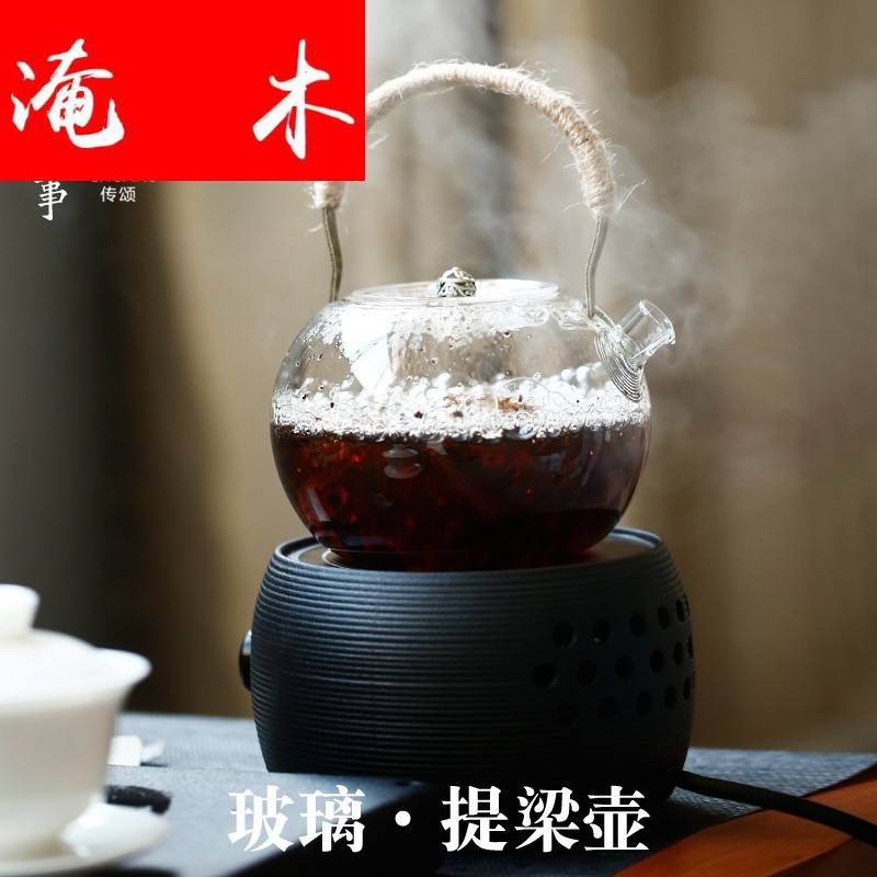 Flooded wooden Japanese girder pot glass heat - resistant high - temperature electric TaoLu make tea kettle boil tea, kungfu tea set straight the fire