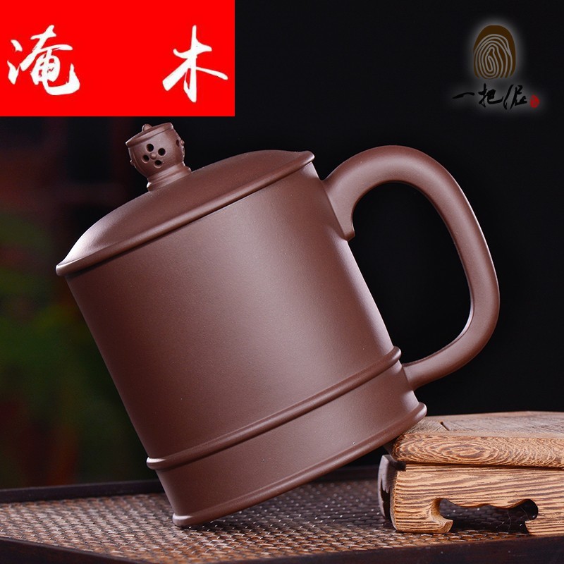 Flooded high - end wood! Violet arenaceous big famous craftsmen pure hand - made tea cups purple clay zen tea cups