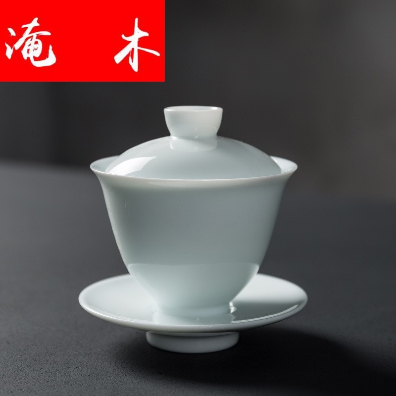 Submerged wood jingdezhen shadow sapphire mud tureen suit with the ritual a pot of four Japanese contracted tea set logo