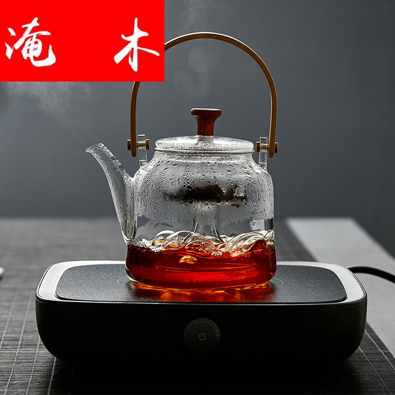 Submerged wood with thick glass boiled tea kettle teapot high - temperature heat steam steaming tea TaoLu household electricity