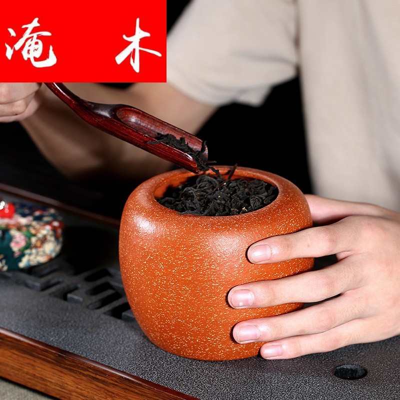 Submerged wood yixing undressed ore violet arenaceous caddy fixings pear skin zhu mud wake receives kung fu tea set seal storage POTS