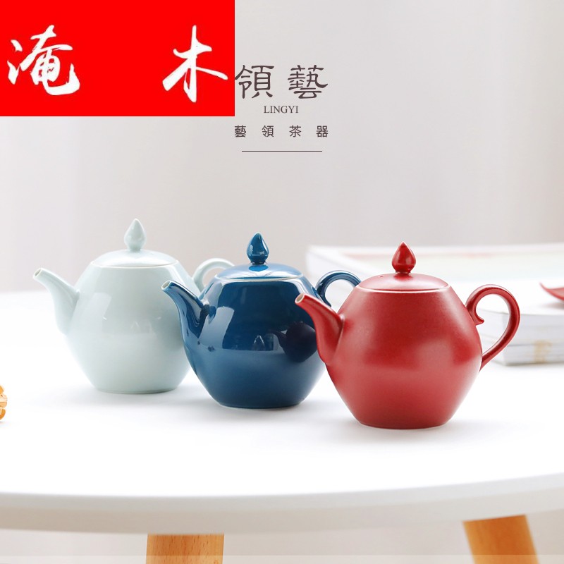 Submerged wood make color ceramic teapot household teapot trumpeter creative the filter single pot contracted household kunfu tea