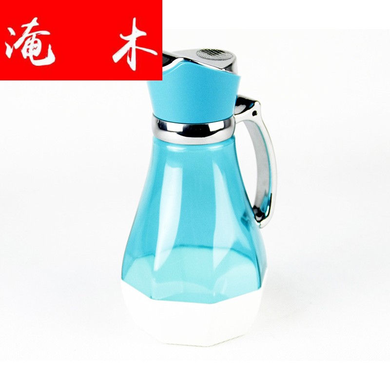 Flooded Wood Creative Kitchen Supplies Plastic Seals Oil Bottles Press Cover Oil Spill Pot 600ml Plastic Oil Pot XC-YD60