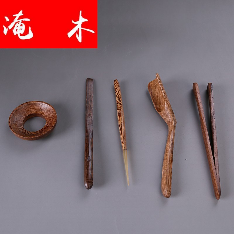 The Six gentleman wood dehua white porcelain tea kungfu tea sets accessories ebony wings wood tea spare parts