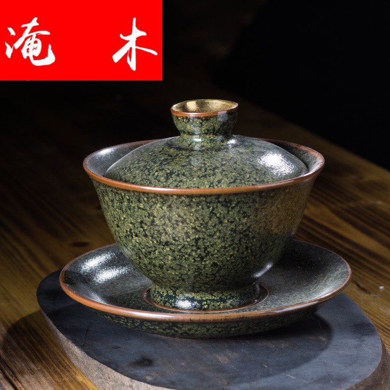 Submerged wood good fortune ceramic tureen large only three bowl tea glaze thick ceramic cup at the end of the Japanese kung fu tea set