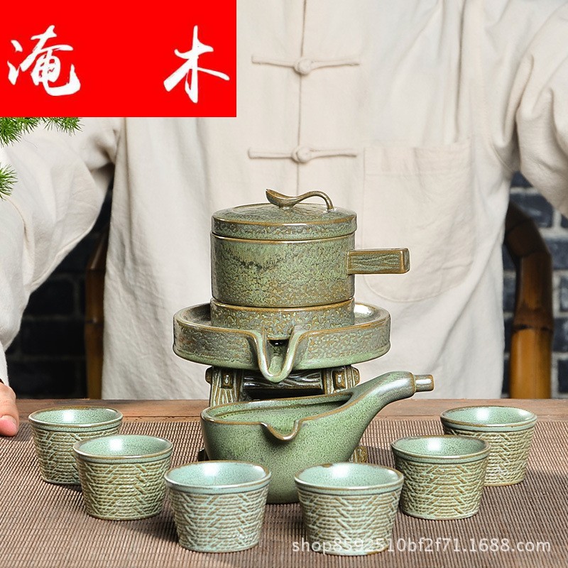 Inundated production of semi-automatic tea set to run ceramic anti-hot stone grinding kung fu tea cooker