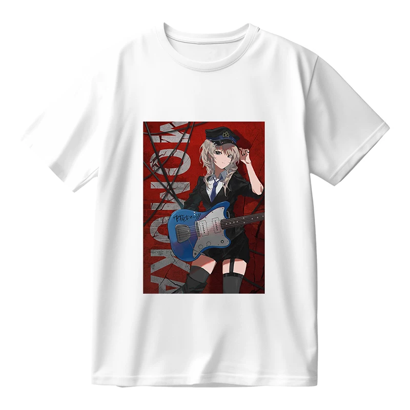 Футболка Sleeve из хлопка с призывной надписью 'The Scream of Girls Band Crying Girls Band Inina Isori Not Going to School'