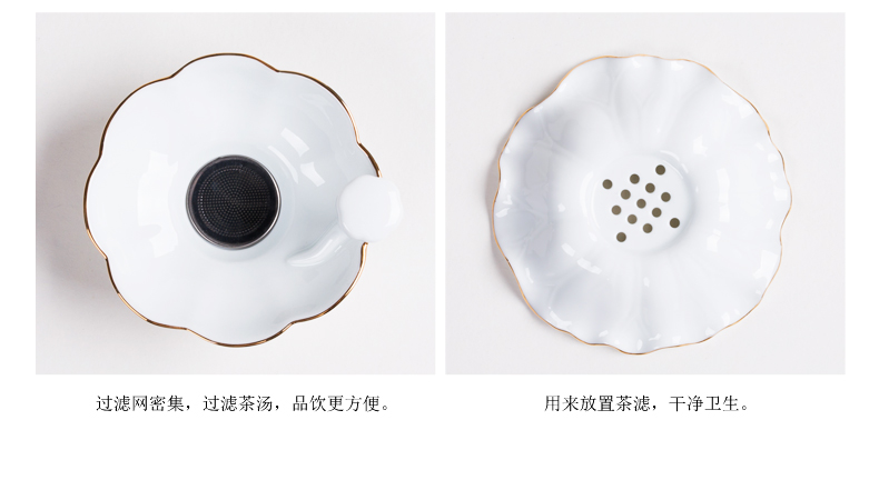 NiuRen blue - and - white kung fu tea set ceramic household whole creative teapot set of tea cups tureen gift boxes