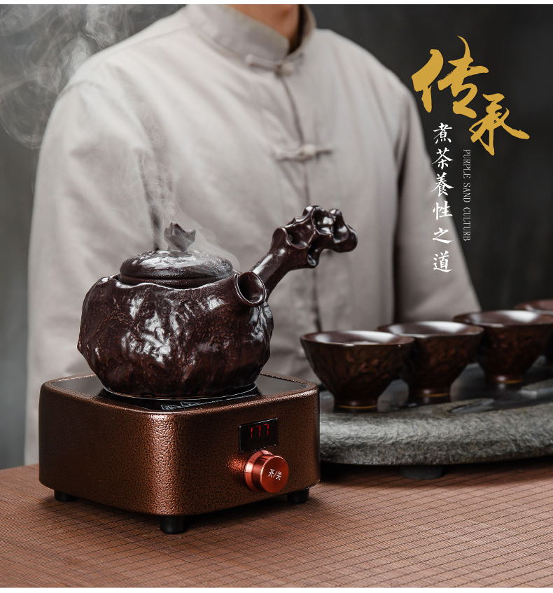 NiuRen ceramic boiling tea ware black tea kettle side spend pot of Japanese teapot household electric heating electric TaoLu the teapot