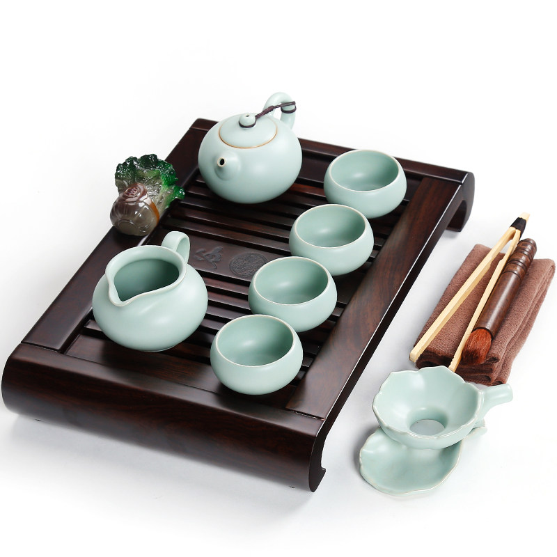 Newker Danowood Tea Plate for the whole household purple sand Linglong Kung Fu Tea Set Office Solid Wood Tea Sea Tea Stand