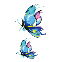 Tattoo Stickers Waterproof long lasting girls blue Butterfly sexy chest clavicle small fresh ins wind tattoo stickers