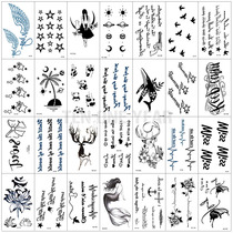 Dark tattoo stickers Waterproof men and women lasting small fresh clavicle ankle tattoo English letter ins tattoo stickers