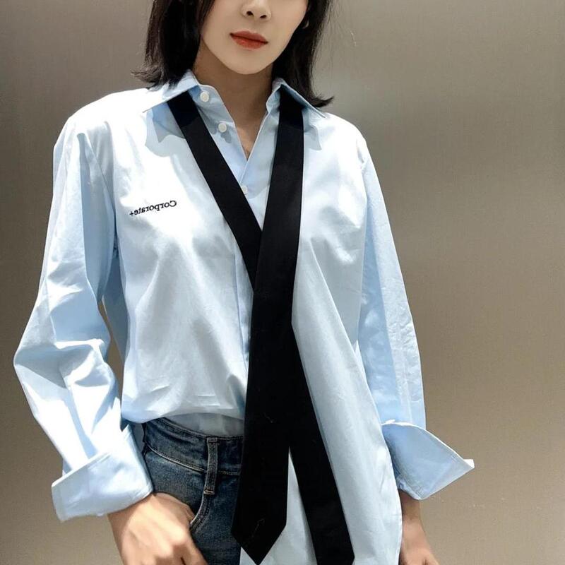 Mo Brand Same Style Unisex Shirt 25 Spring New Model Liu Baixin Same Style C+ Series High Thread Count High Density Cotton with Tie Mo Brand Same Style Unisex Shirt 25 Spring New Model Liu Baixin Same Style C+ Series High Thread Count High Density Cotton with Tie
