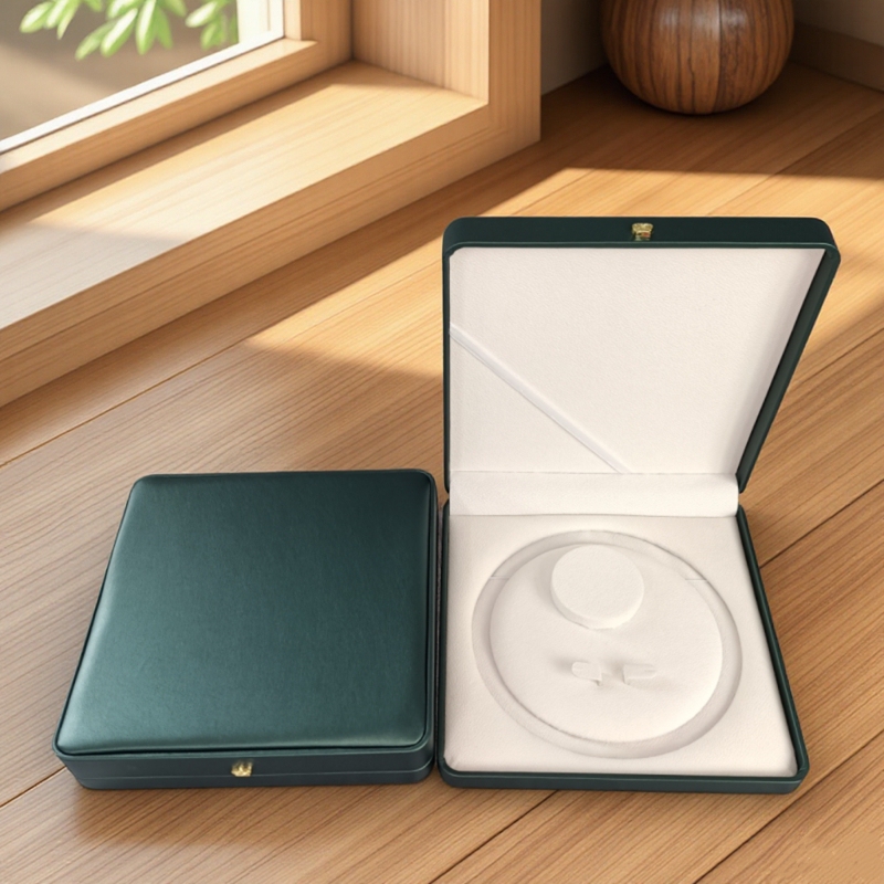 Fashionable Pu Leather Pearl Necklace Jewelry Box Mother's Day Necklace Ring Bracelet Three-Piece Set Gift Packaging Storage Box