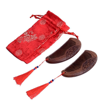Wedding comb Bride wedding dowry red double joy return comb pair pair comb peach wood wood comb set Chinese style