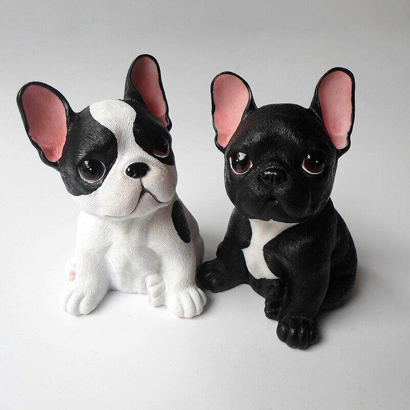 Puppy Ornament Home Simulation Dog Creative French Bulldog Model Desktop Resin Crafts TV Cabinet French Fighting