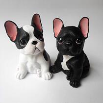 Puppy ornaments home simulation dog creative French Bulldog model desktop resin crafts TV cabinet bucket