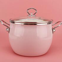 Enamel Container 6 Elevated Face Value Good Quality Macaron Color Enamel High Style Soup Pot Stew Boiler Gas Induction Cookers