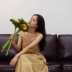 Thắt lưng dây buộc váy nữ mùa hè cao eo Pháp retro thích hợp kỳ nghỉ gió eo váy Heben váy dài - Sản phẩm HOT