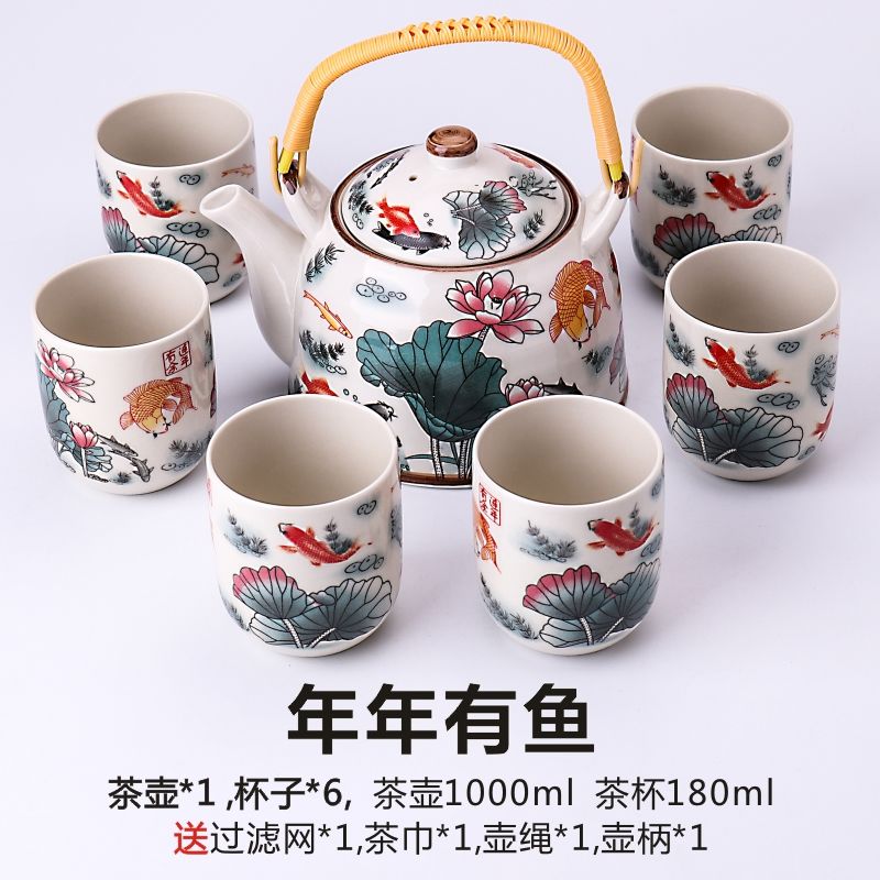 Jingdezhen large teapot tea set kung fu tea sets tea tray household cup of a complete set of blue and white porcelain is on sale