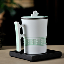Guwu kiln fire ceramic teacup mens high-end office daily tea set gift items tea cup beads