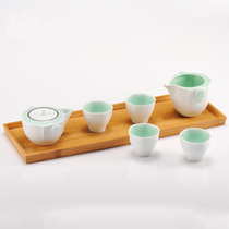 Guwu kiln fire Jane tea ceremony series Six degrees set one pot four cups one fair way gift box packaging lotus pond moon color