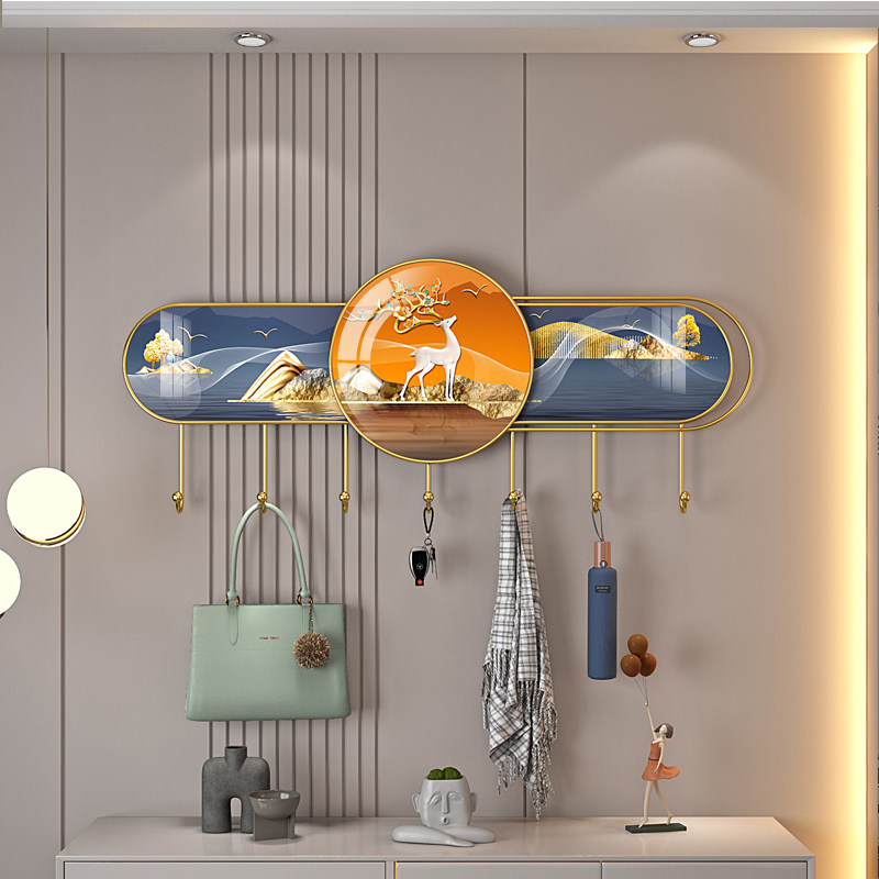 Creative Clothes Hangers Hangguan Hood Hook High-end Crystal Porcelain Hook Wall decorated into the door opening perforated hanger-Taobao