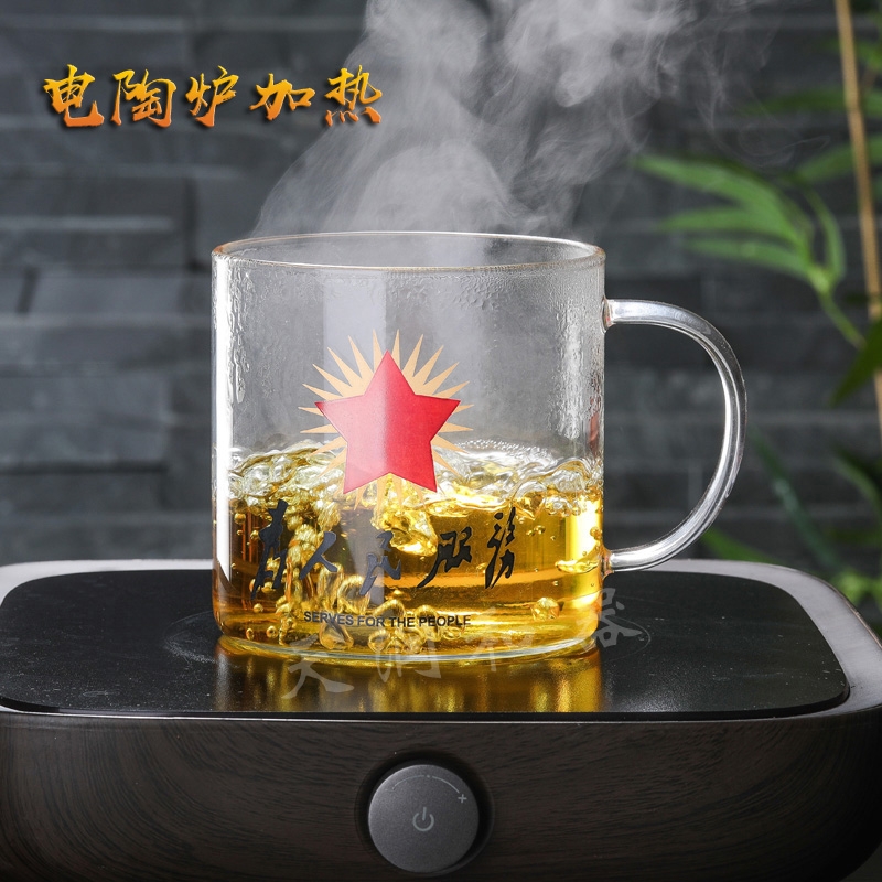 Implicit artisan glass cup more household heat large capacity cups "bringing nostalgic tea urn