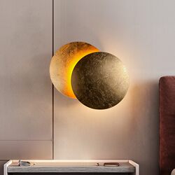 Italian Designer Light Luxury Wall Lamp Living Room Staircase Lamp Corridor Entrance Moon Eclipse Wall Lamp Bedroom Bedside Lamp
