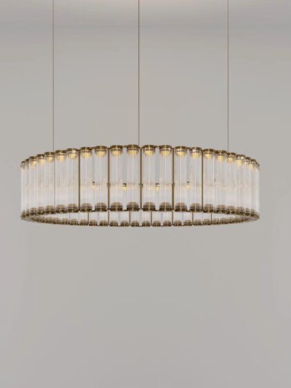 Modern minimalist living room lamp light luxury bedroom lobby headlight Italian restaurant designer model room crystal lamp chandelier