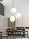 Nordic Bar Counter Gold Pendant Light, Minimalist Creative Decoration for Restaurant, Modern Bedside Stylish Staggered Sphere Ball Lamp