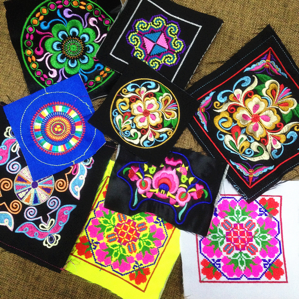 Xin Hui Chinese Style Small Embroidery Machine Embroidered Piece Ethnic Minority Special Craft DIY Accessories Clothing Bag Leftover Material