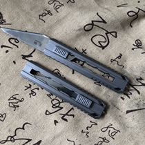 Mise-free titanium alloy tc21 numerical control wire cutting beauty artificial knife tool holder EDC Heavy wall paper knife stainless steel blade