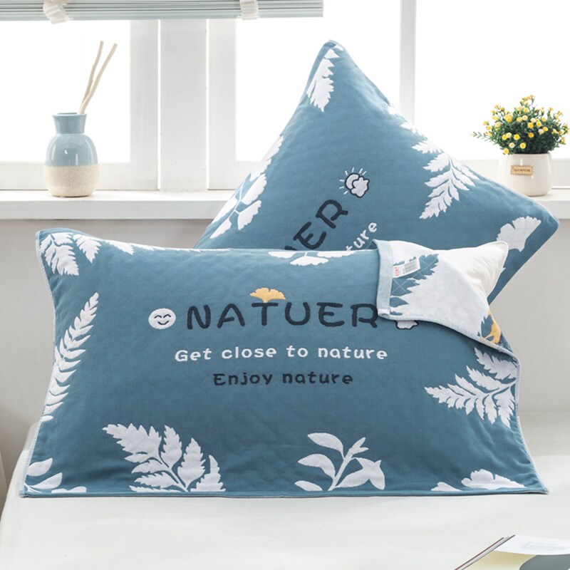 Cotton gauze pillow towel pair pack cotton student sweat absorbing old-fashioned adult plus thick non-slip single pillow towel