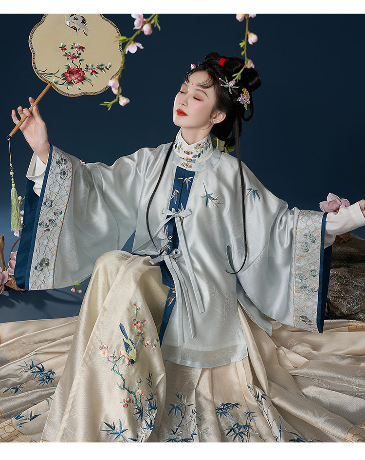 Китайцы одежда наборы 钟灵毓秀  竹枝词 圆领半袖 潇湘竹影