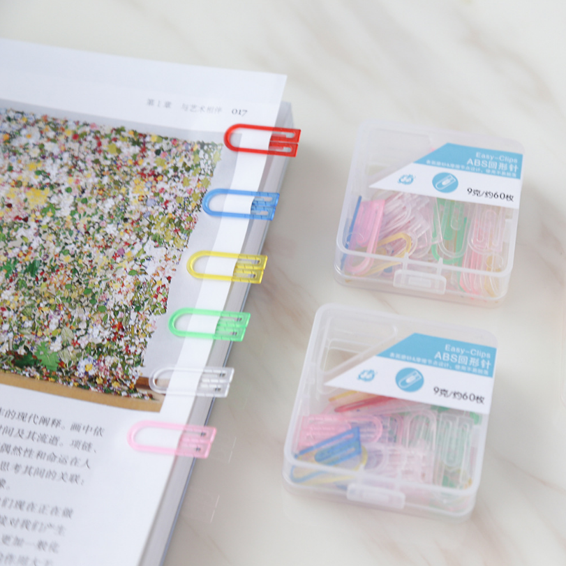 Boxed Plastic Back Tattoo Needle Back Tattoo Needles Cute Colorful Creative Bookmarking Clips Student Office Supplies Stapling Stationery