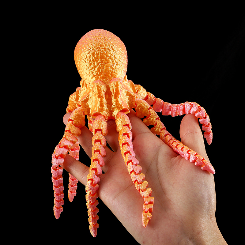 3D Printed Articulated Octopus, Squid, and Cuttlefish Children's Toy Animal Model Figurine for Display and Stall Setup 3D Printed Articulated Octopus, Squid, and Cuttlefish Children's Toy Animal Model Figurine for Display and Stall Setup