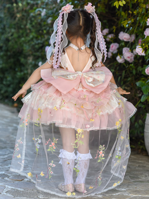 Girls' Lolita Princess Dress New Style Children's Fashionable Flower Fairy Dress Little Girl's Birthday Dress Tutu Skirt