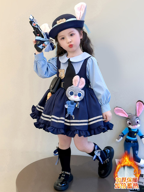 Girls' Rabbit Police Officer Costume Spring and Autumn Princess Dress 2026 New Little Girl Lolita Children's Autumn and Winter Dress
