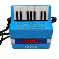 Han Qin Man 17 Keys Accordion Children Beginners Mini Enlightenment Musician Toys Students Blue