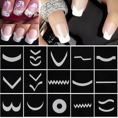 18Pc Set DIY Fashion French Manicure Form Art Tips