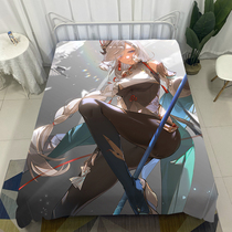 Customized animation with pictures Genshin Shenhe Walnut fitted sheets college dormitory sheets two-dimensional mattress protector