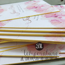 Shaking sound Net red ins wedding ceremony Pingling gold Penh extra thick invitation invitation wedding ceremony invitations Camson light pink custom lotus root