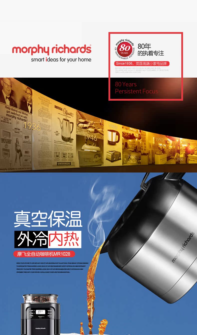 máy pha cà phê nuova simonelli MORPHY RICHARDS / 摩 飞 MR1028 摩 Máy pha cà phê Mỹ nhỏ giọt tự động - Máy pha cà phê máy xay cafe mini