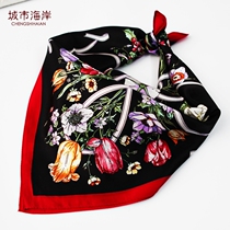 Ethnic print small square scarf female silk silk scarf retro Joker silk scarf autumn and winter New Products