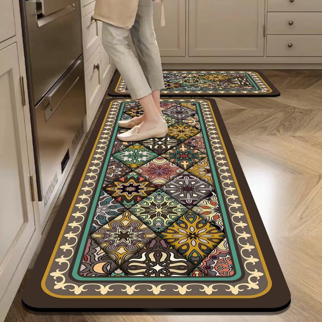 Kitchen floor mats, carpet mats, special door mats, diatom mud, wipeable, washable, water-absorbent kitchen non-slip and oil-proof floor mats