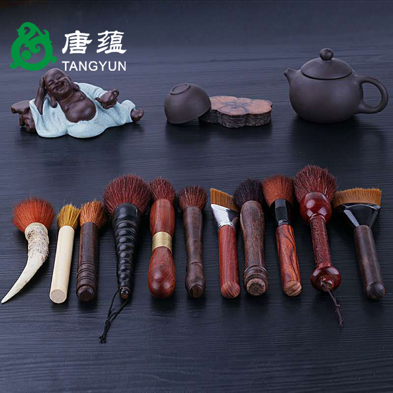 YangHuBi kung fu tea set brushes silica gel plastic tea anti - triad tan hua limu tea tray brush spare parts for the tea taking