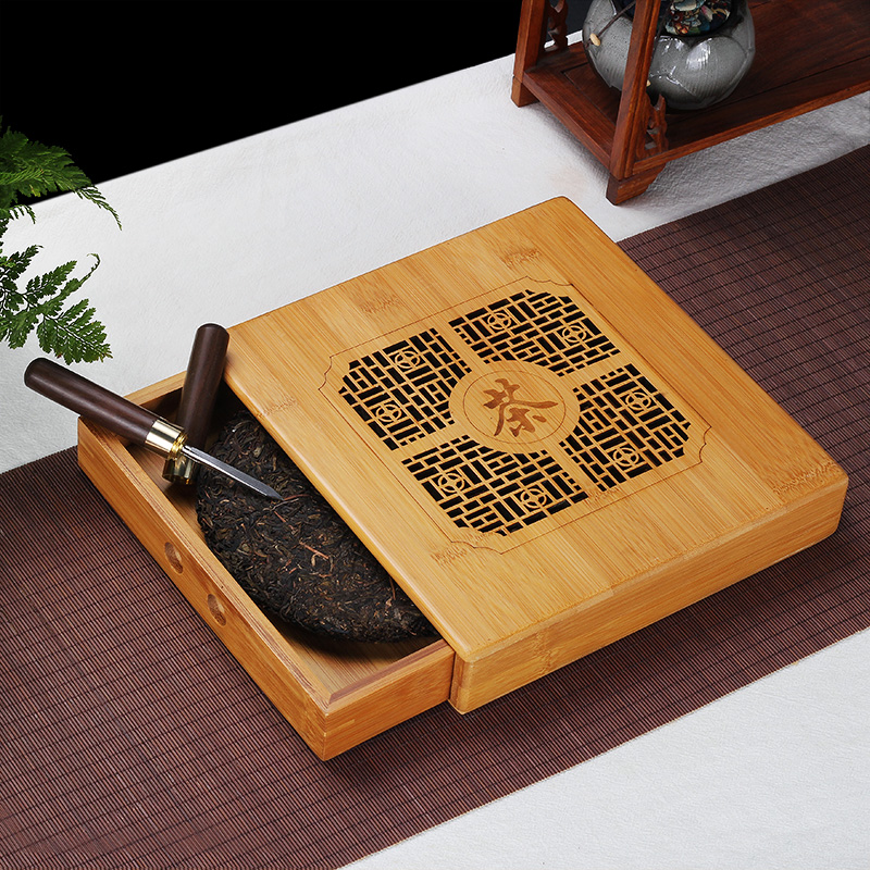 Puer tea tea tray tea tray by bamboo tea tray to admire the tea tray ChaZhen tea tea accessories tea cake box