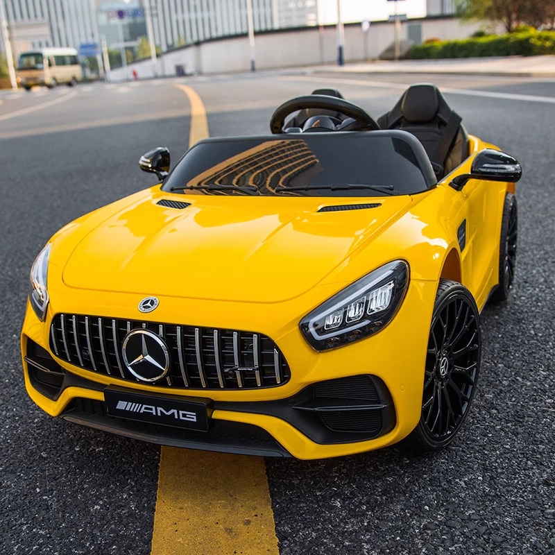 Авторизованный детский электромобиль Mercedes-Benz - двухместные четырехколесные качели с дистанционным управлением, детская игрушечная машинка может устанавливаться на двухместную коляску